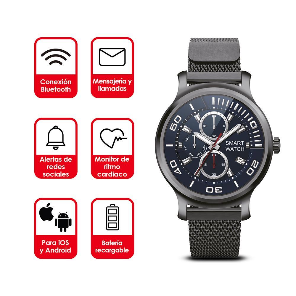 Smartwatch Reloj Inteligente Premium, Monitor Cardiaco y de Presión, Mensajes, iOS/Android, W50 Pro
