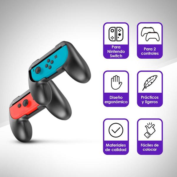 Controles para Nintendo Switch tipo Handle Grip para Joy-Con (Paquete de 2 Piezas), Universales