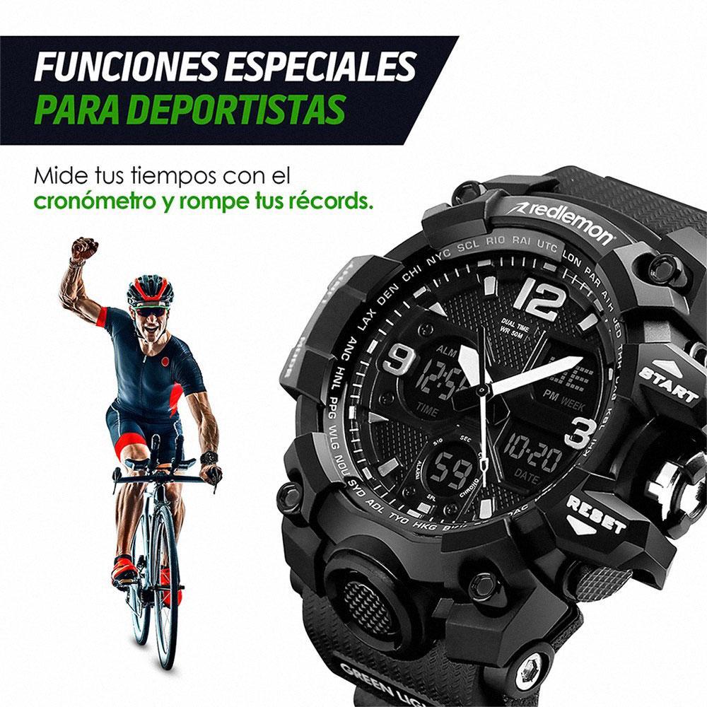 Reloj Digital y Análogo, Deportivo y Militar, 4 Pantallas, Luz, Contra Agua, Hora, Fecha 1155B