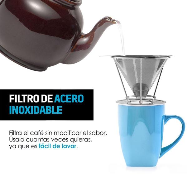 Molino de Café Manual con Filtro de Acero Inoxidable, Cuchara Medidora para Chemex, Espresso, Prensa