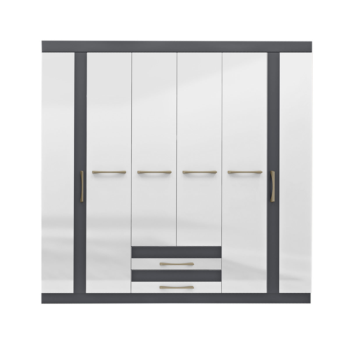 Mueble Ropero Armario Closet 6 Puertas Gris Blanco Recamara