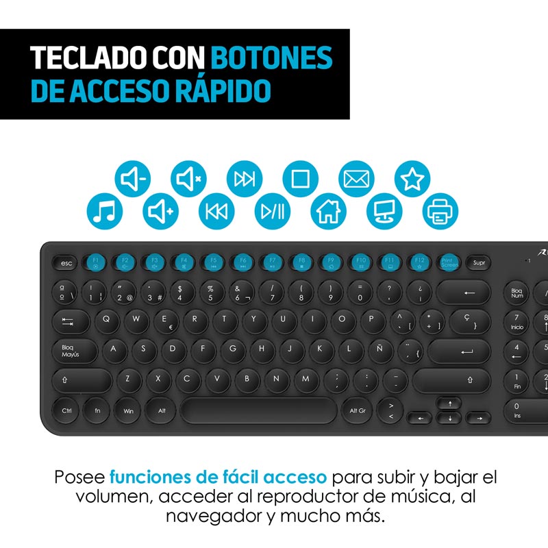 Kit de Teclado y Mouse Inalámbricos con Receptor USB