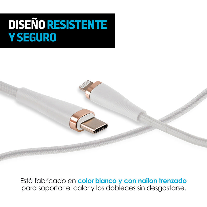 Cable para iPhone Lightning a USB C con Certificado MFI