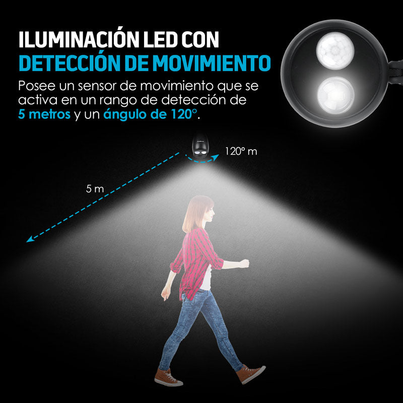 Luces LED con Sensor de Movimiento Cabezal Ajustable (3 pz)