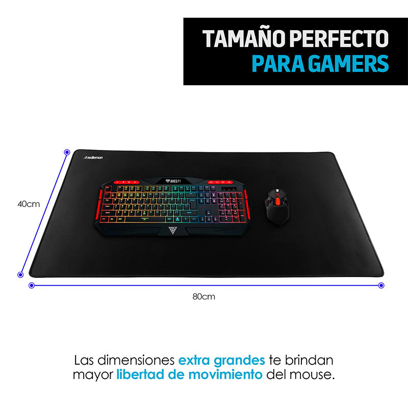 Mouse Pad Gamer Extra Grande para Teclado y Mouse (80x40), Base Antideslizante, Impermeable
