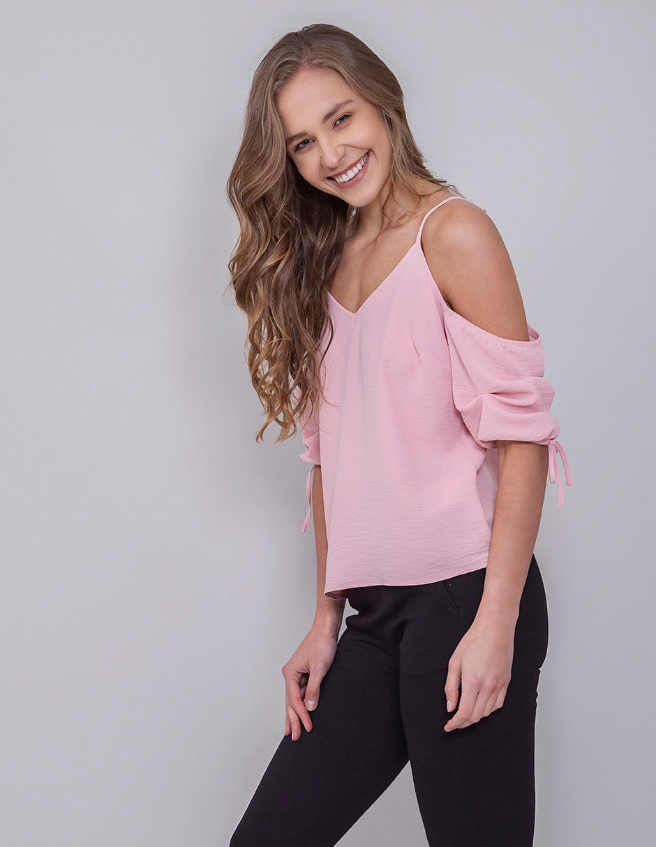 Blusa Off Shoulder Lisa Rosa