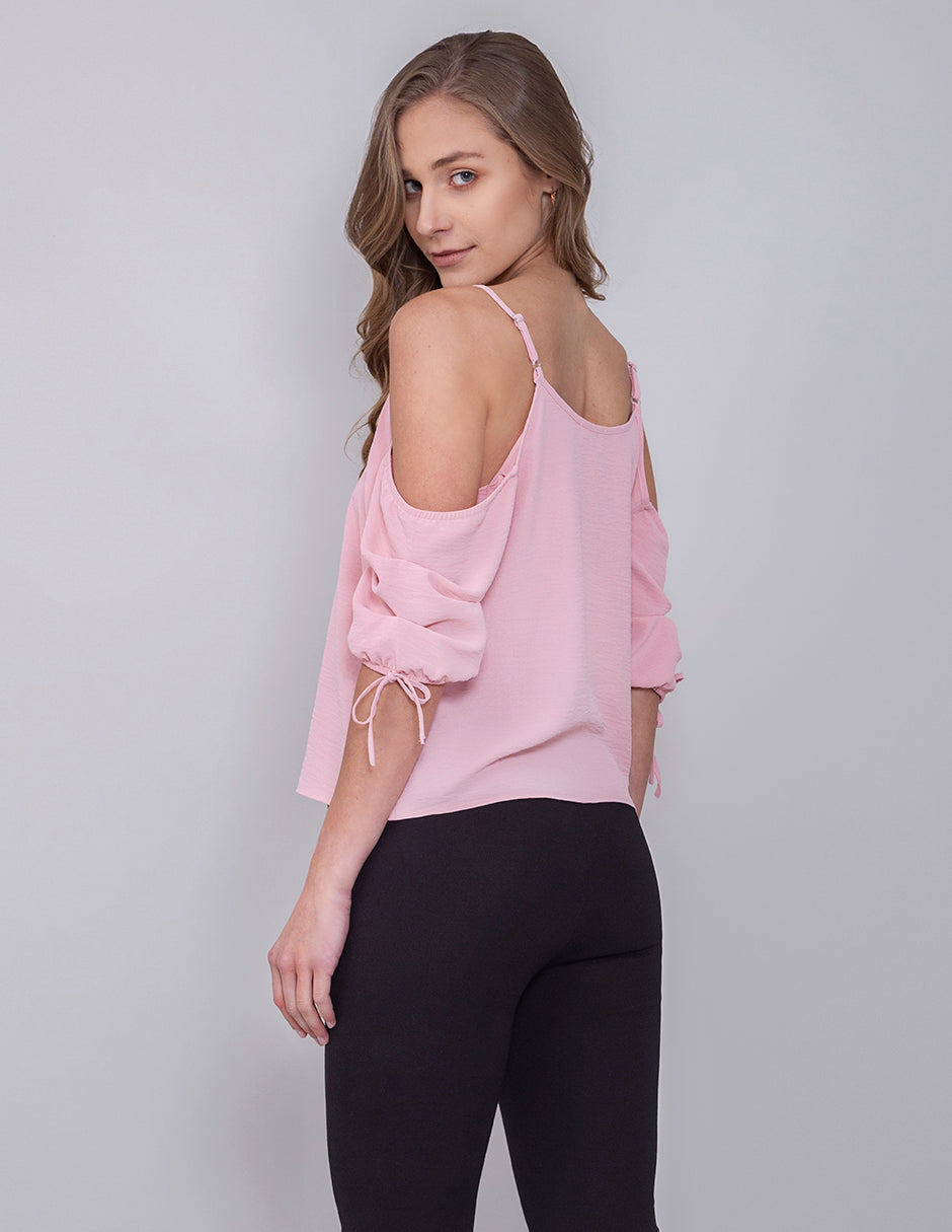 Blusa Off Shoulder Lisa Rosa