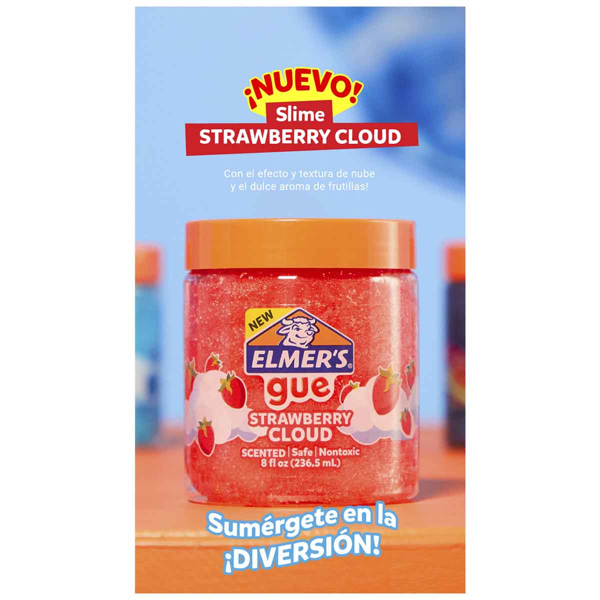 Slime Gue Cloud Fresa Aroma Frutal 236 ml Niños Niñas Elmers