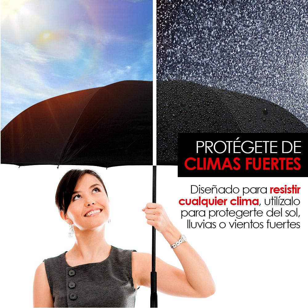 Paraguas Invertido Doble Refuerzo Sombrilla Resistente - Negro