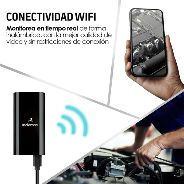 Cámara Endoscopio WiFi de 5m con Luz LED, Resistente al Agua, Compatible con Android, iOS y Windows