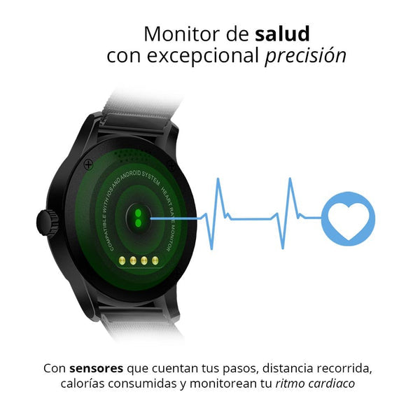 Smartwatch Reloj Inteligente Notificaciones de Mensajería y Redes Sociales iOS y Android Modelo K88H