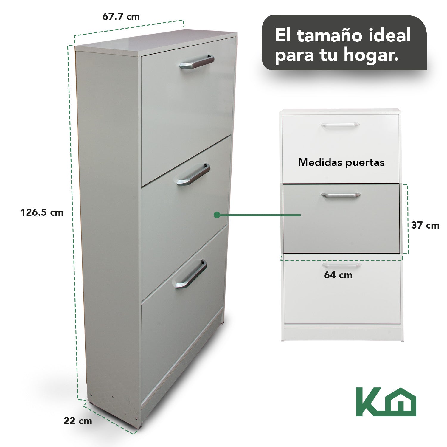 Mueble Zapatero Zapatera 18 Pares Madera Blanco Hogar Casa