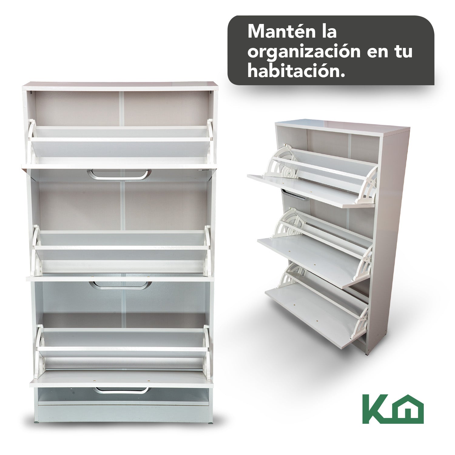 Mueble Zapatero Zapatera 18 Pares Madera Blanco Hogar Casa