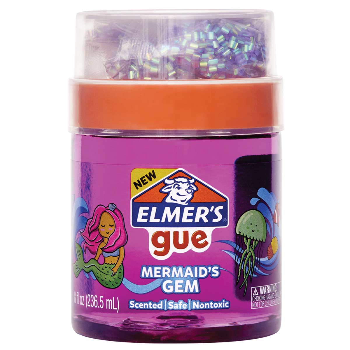 Slime Elmers Morado + Gemas De Sirena Brillos 236 ml Niñas