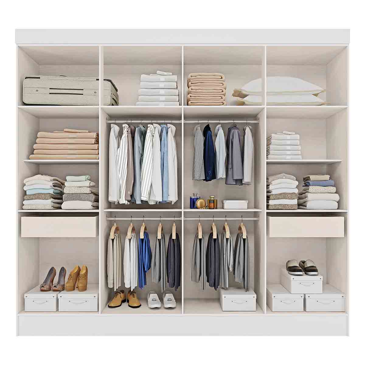 Armario Closet Moderno + Espejo + Puertas Cajones