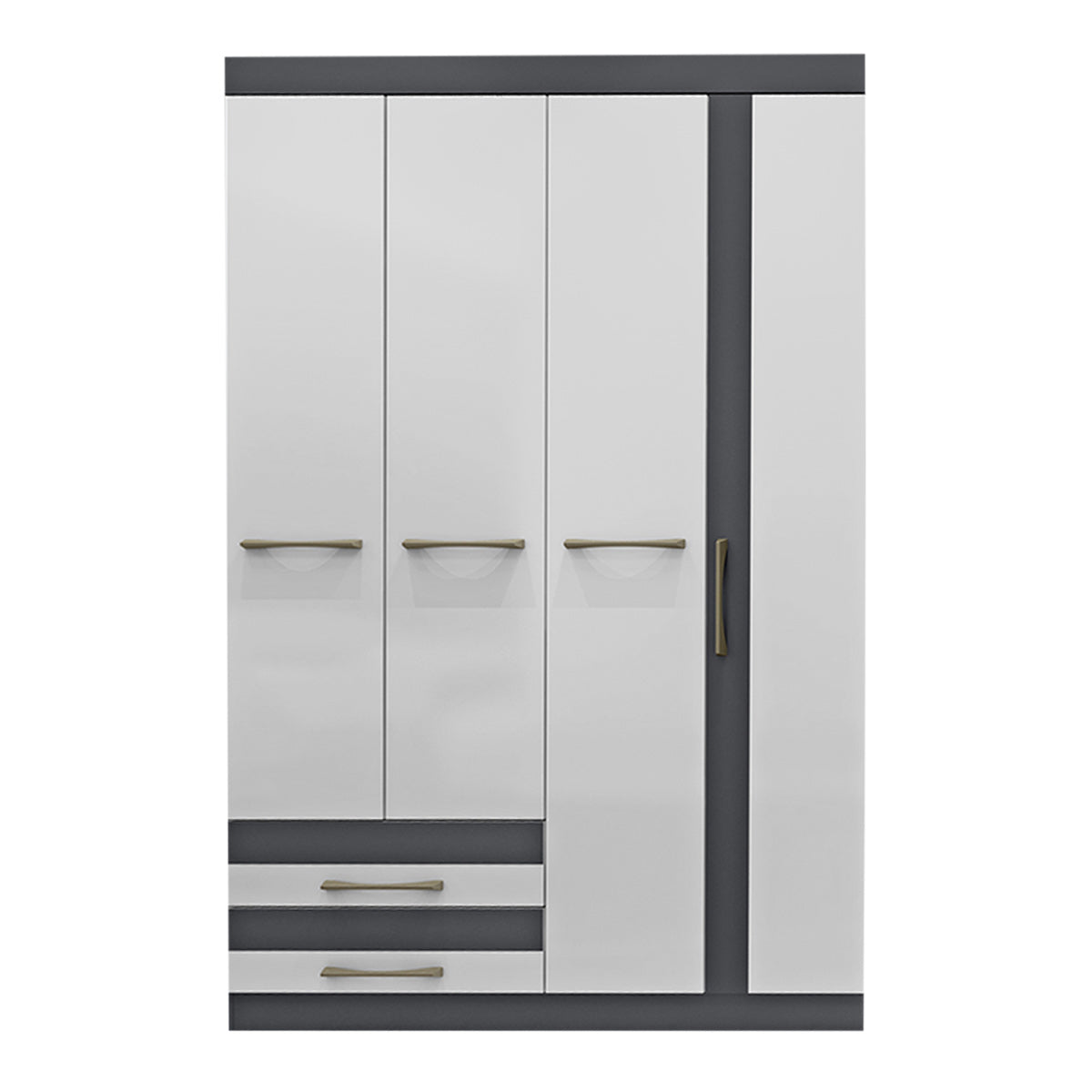 Mueble Armario Closet Ropero Organizador Puertas Gris Blanco