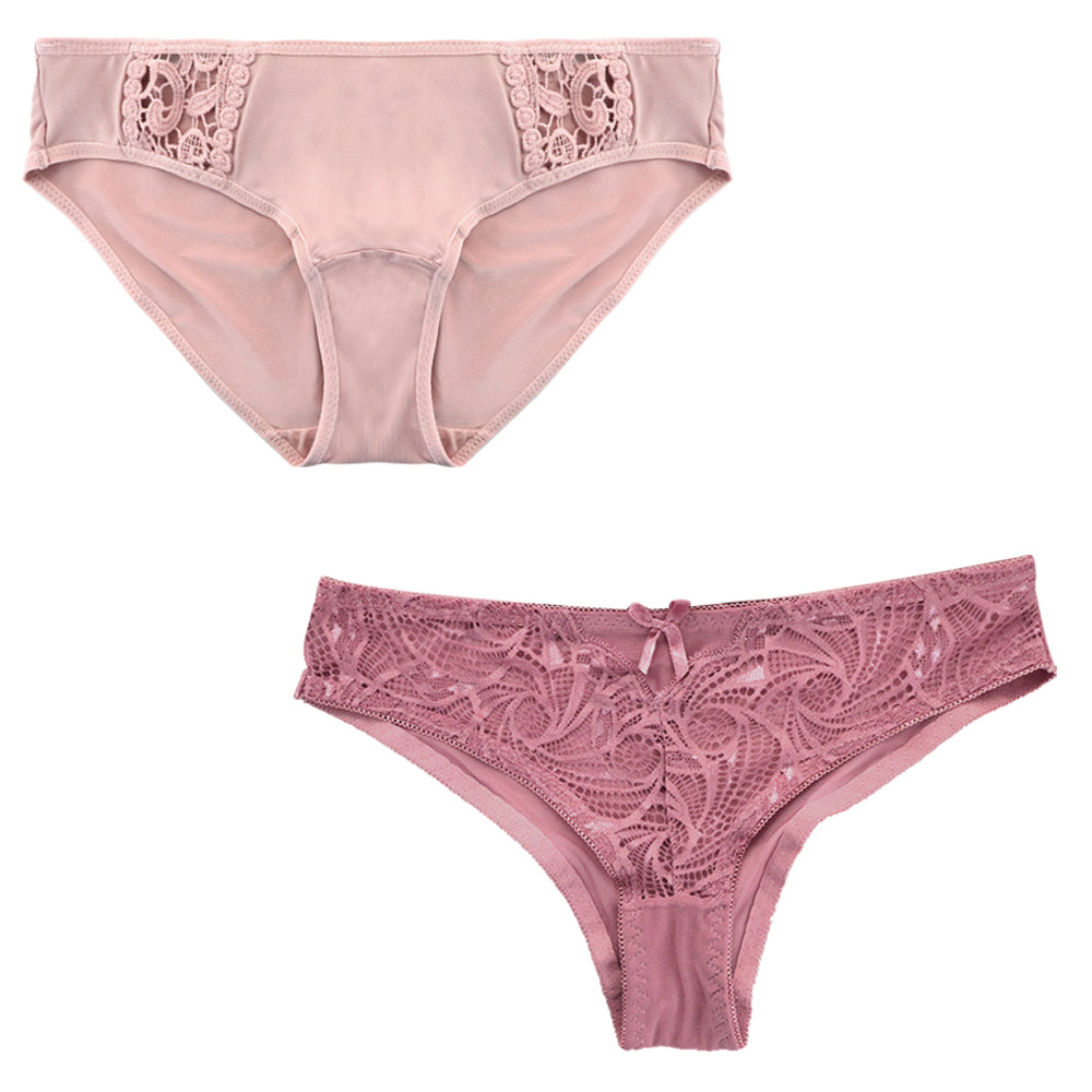 Duo Pack de Bikini Carnival, rosa y marron