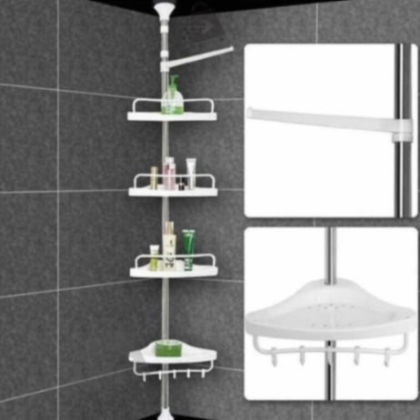 Elebac Organizador de ducha esquinero con ventosa, estante de ducha de  esquina de plástico para organizador de baño y almacenamiento de ducha,  montado