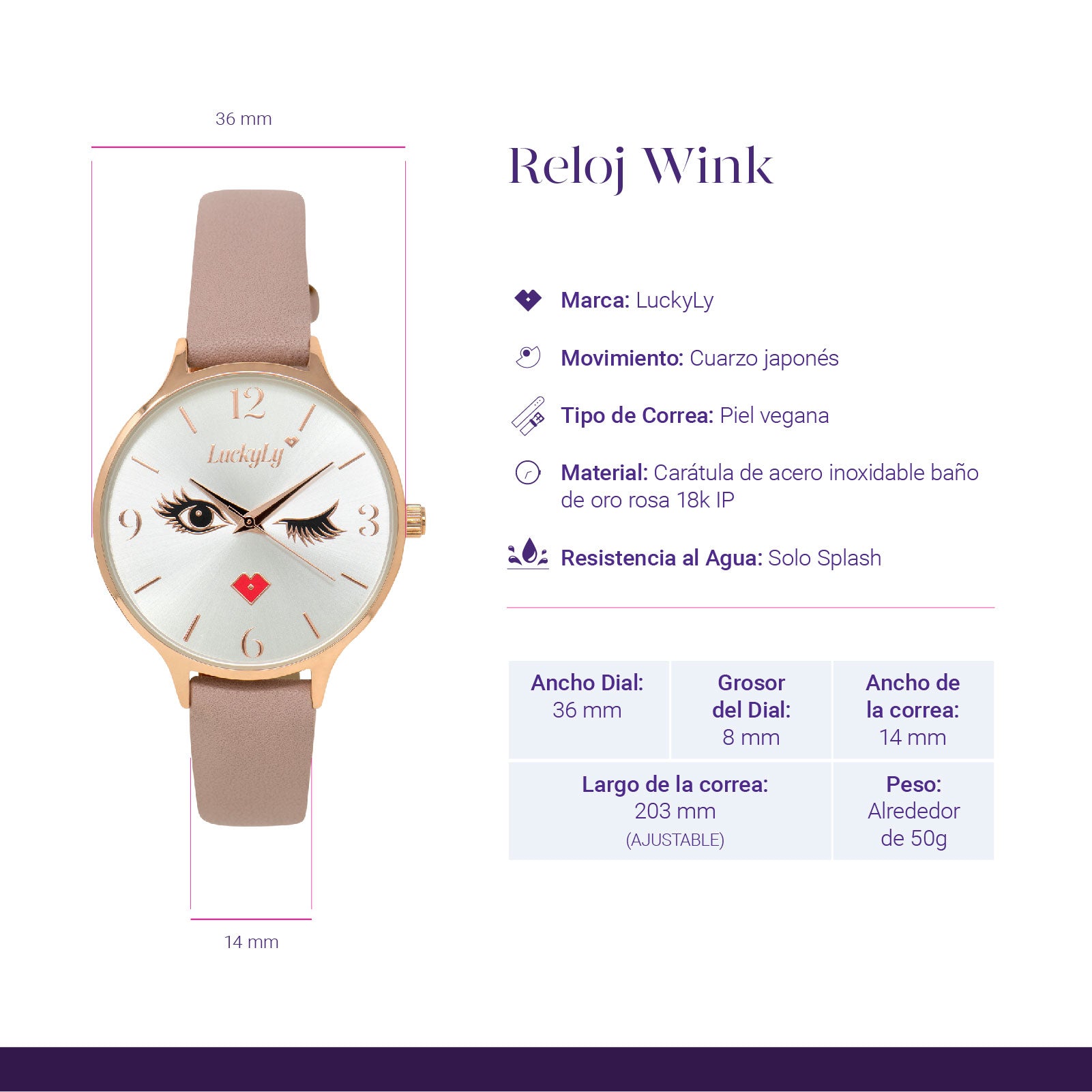 Reloj Wink - Rosa con Oro Rosa