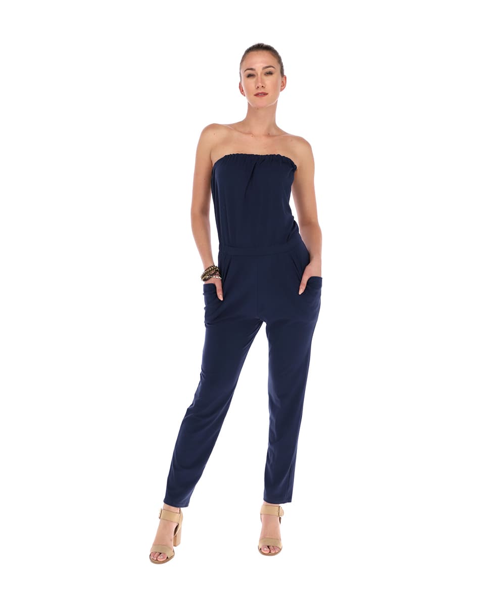Jumpsuit strapless (color Marino)