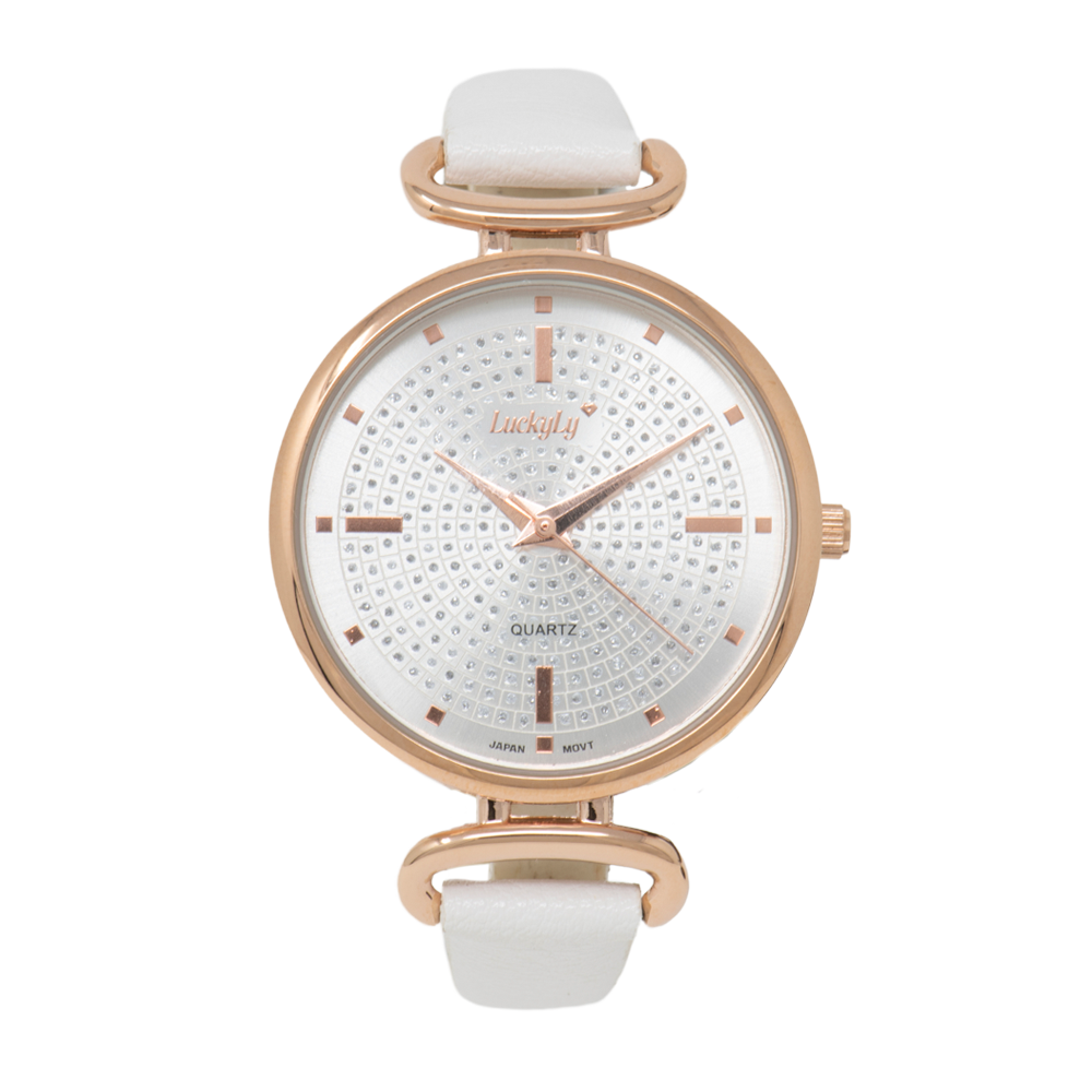 Reloj Aly - Blanco con Oro Rosa