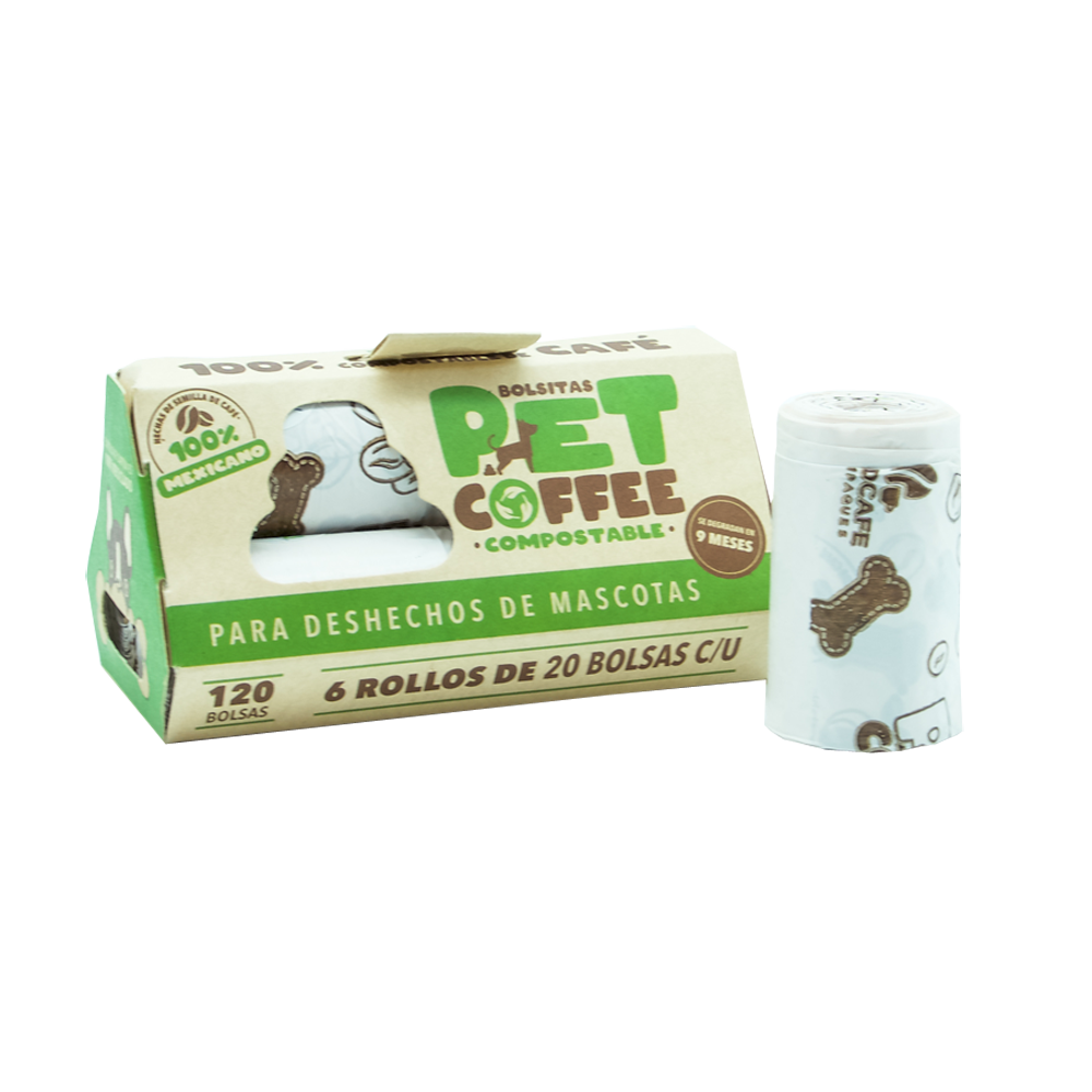 Pet Coffe - Bolsas Biodegradables Caja Con 6 Rollos (2 Unidades)