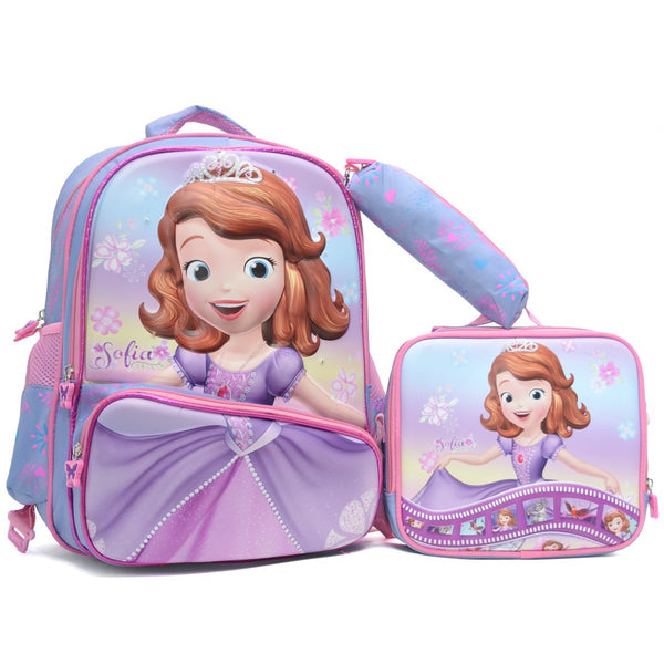 Combos 3 Piezas Mochila Princesa Sofia IKI