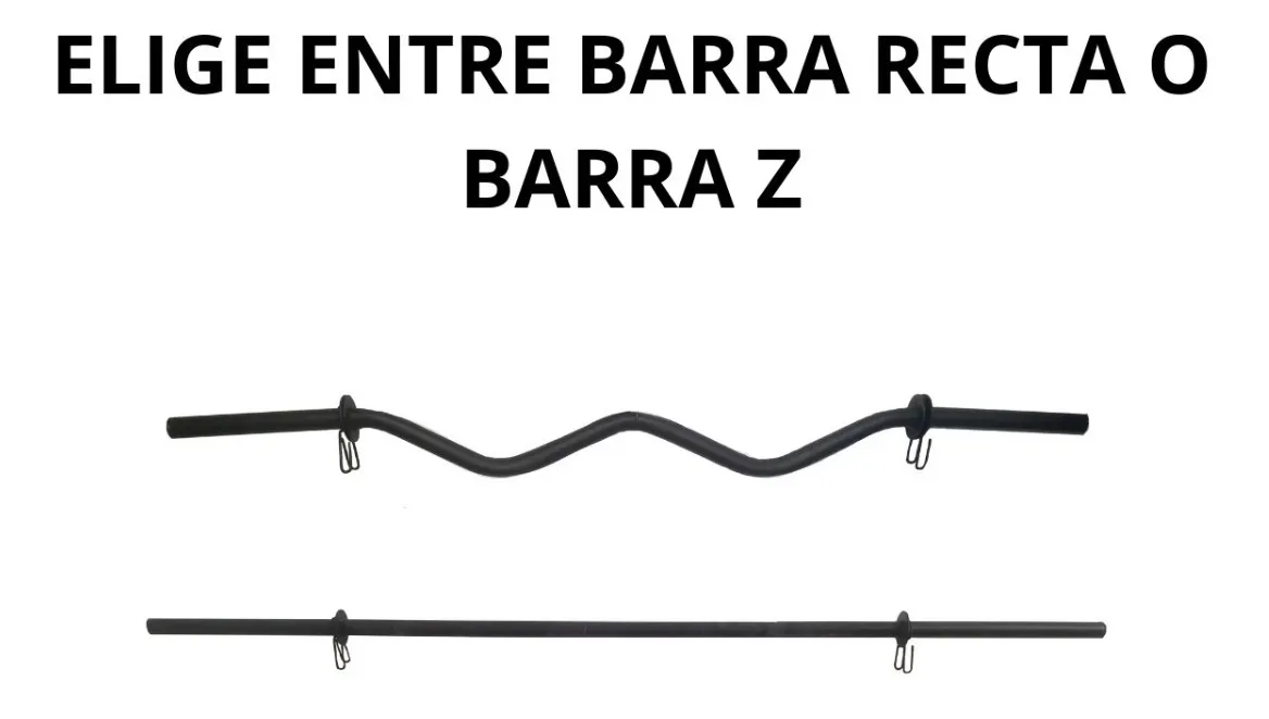 Kit De Barra De 17kg Recta O Z + Barras Mancuernas De Regalo